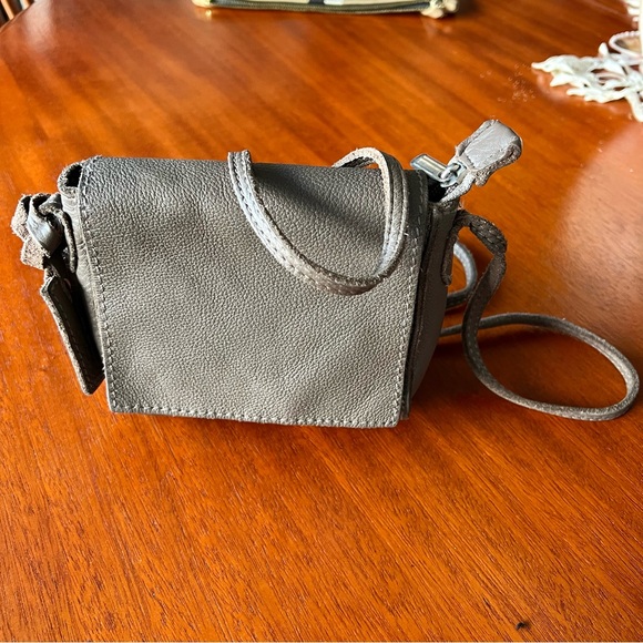 Le-Junev Chic Gray Leather Mini Crossbody Bag - Picture 3 of 10